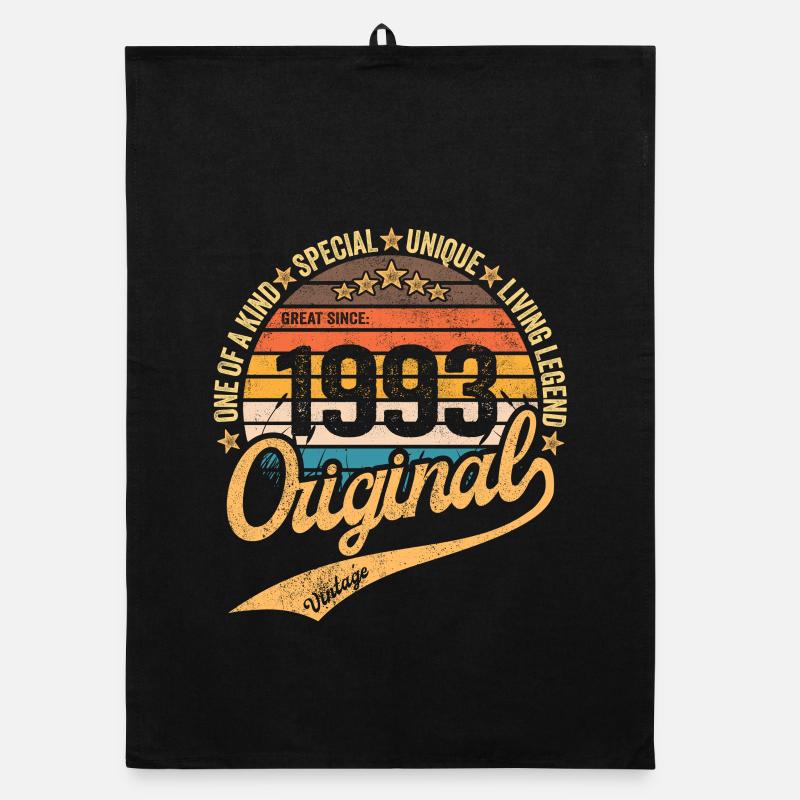 Rétro Vintage né en 1993 – Millésime 1993 Torchon bio