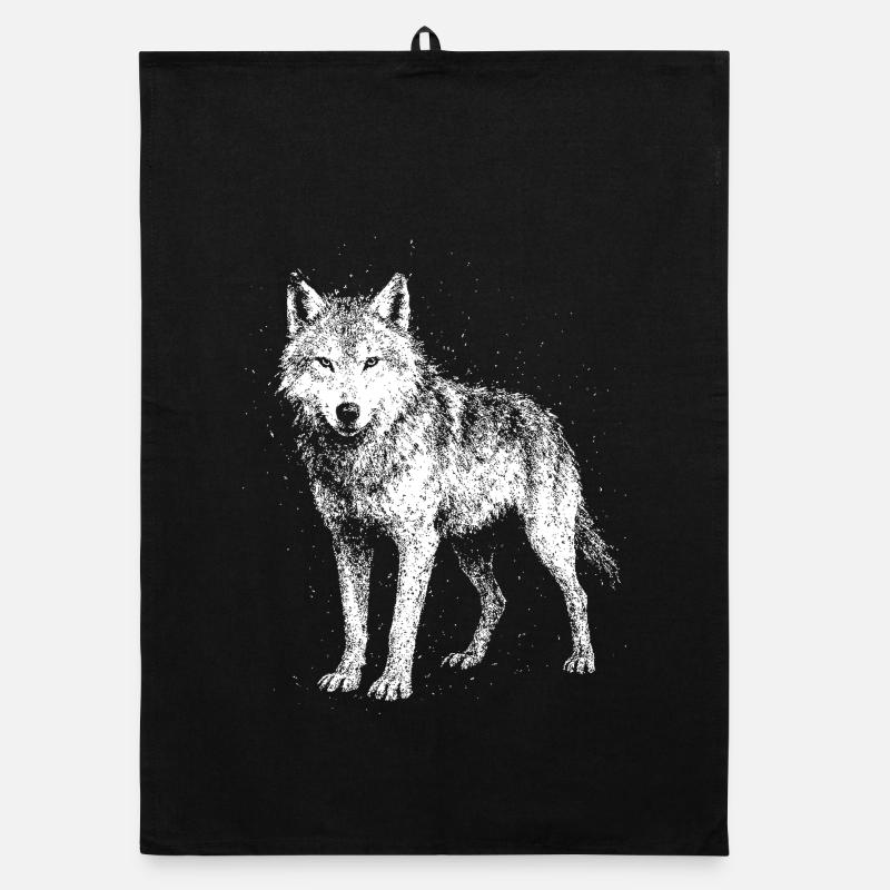 Wolf in voller Pracht Organic Geschirrtuch