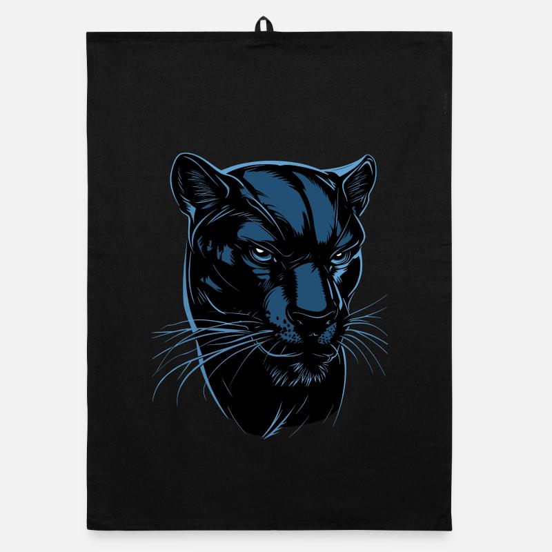 Panther Leopard Raubkatze Süße Großkatze Panter - Organic Geschirrtuch - Schwarz