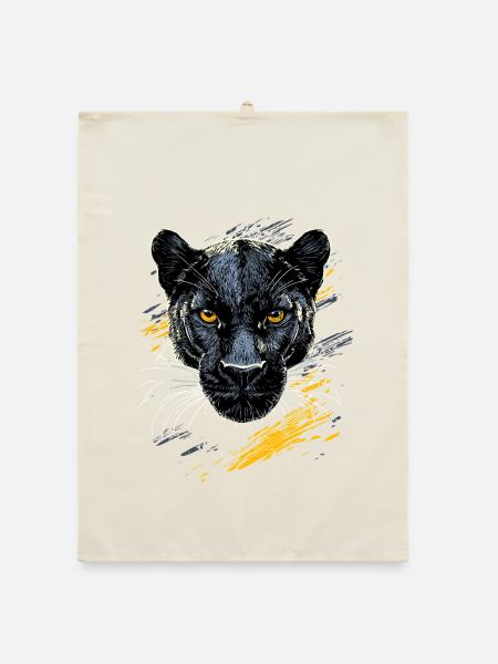Panther Leopard Raubkatze Süße Großkatze Panter - Organic Geschirrtuch - Natur - Vorne