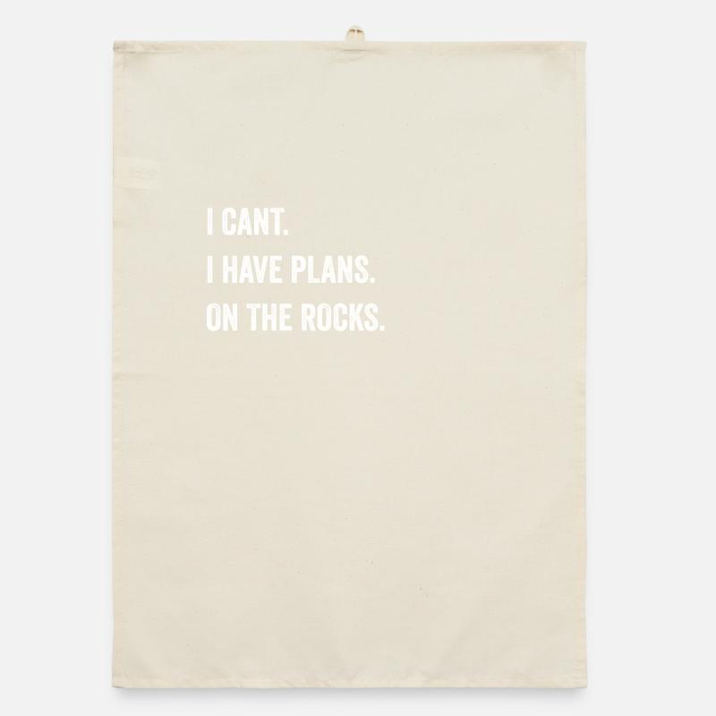 Lustiger Spruch felsklettern bouldern vintage logo Organic Geschirrtuch