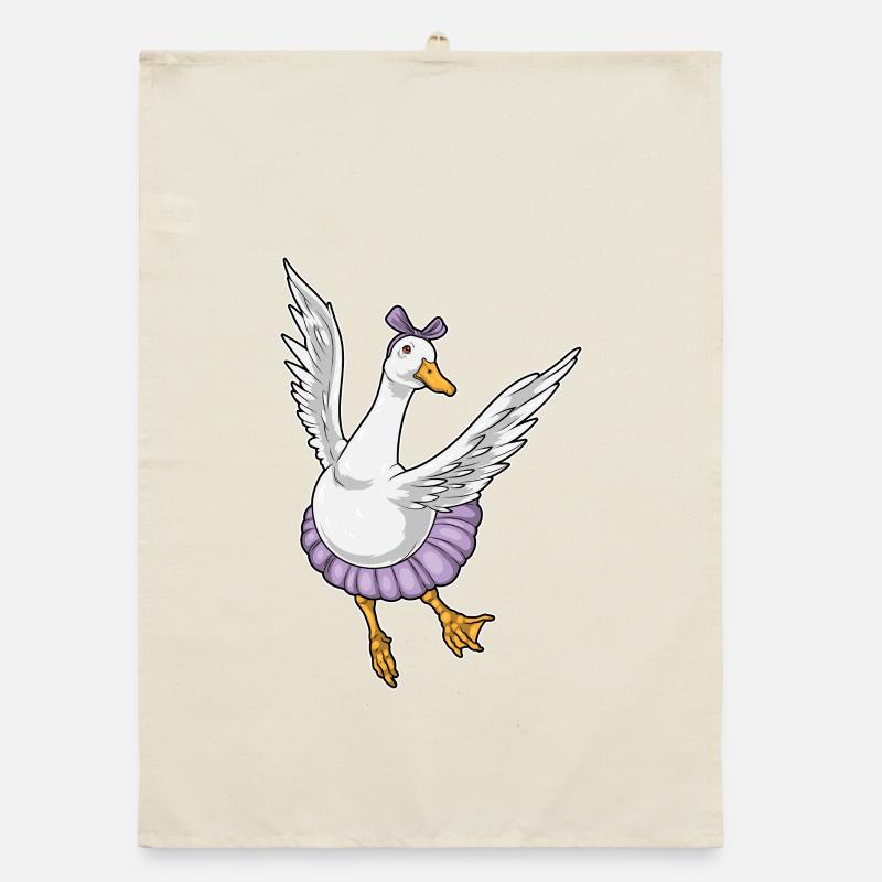 Duck Ballerina Ballet Dance Organic dish towel