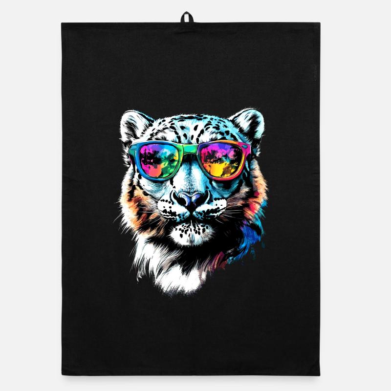 Schneeleopard Panther Raubkatze Großkatze Leopard Organic Geschirrtuch