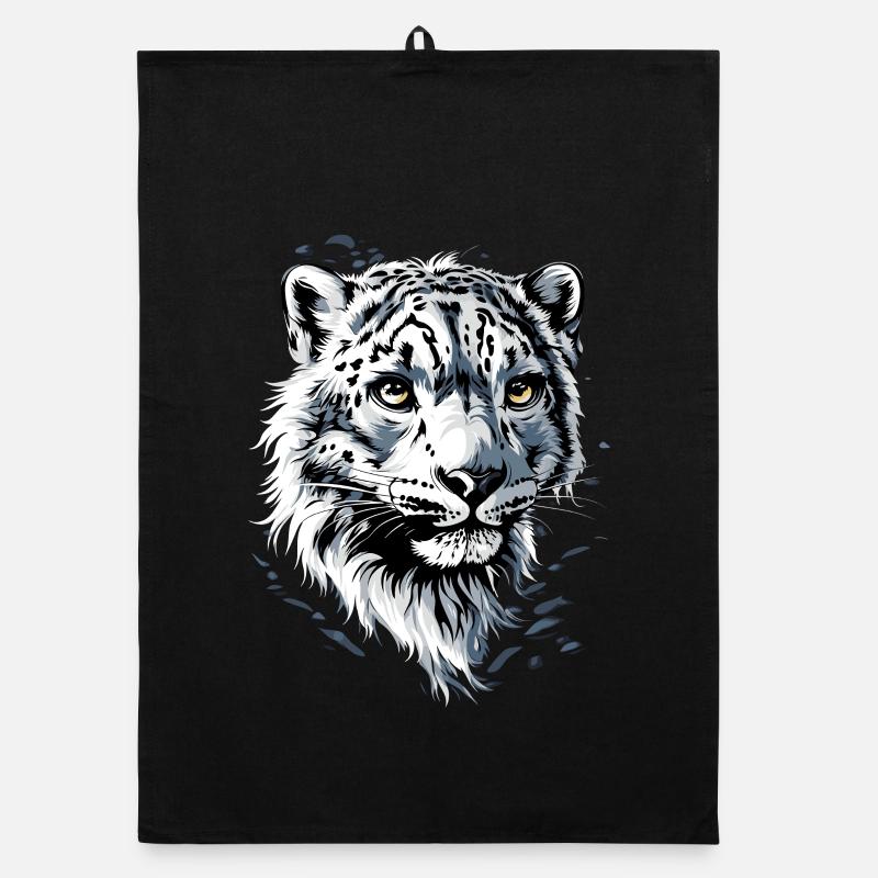 panthère léopard des neiges gros chat gros chat léopard Torchon bio