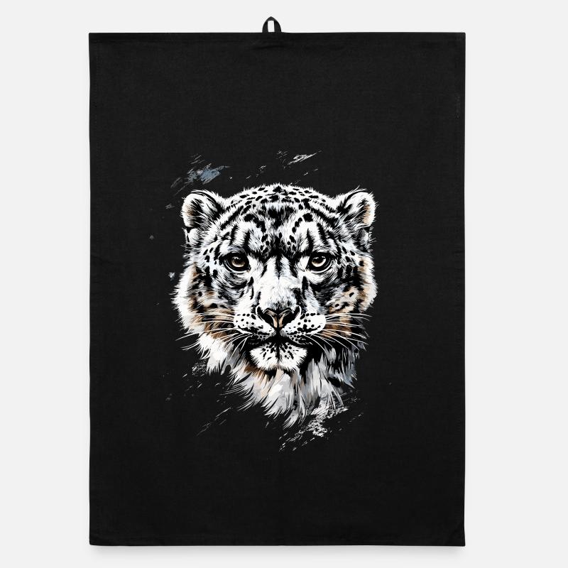 panthère léopard des neiges gros chat gros chat léopard Torchon bio