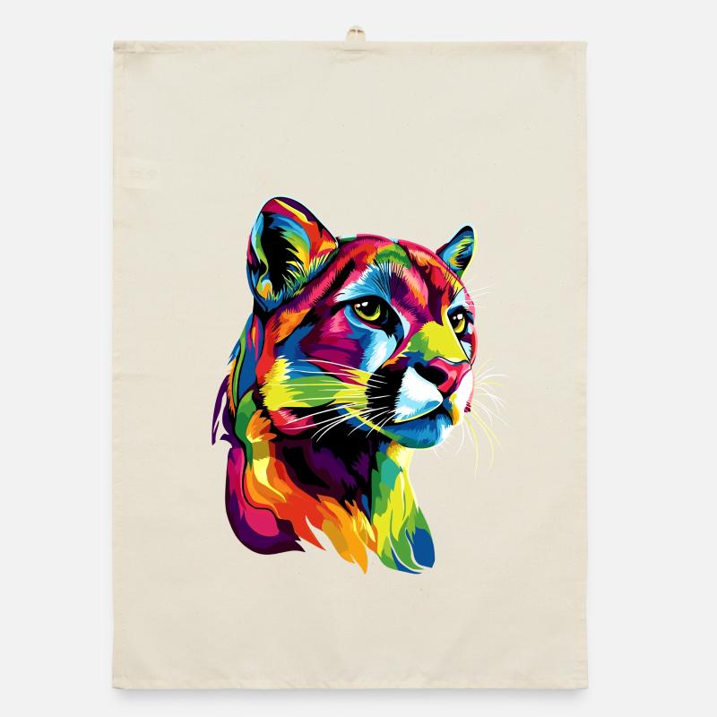 Panthère léopard gros chat mignon gros chat chats Torchon bio