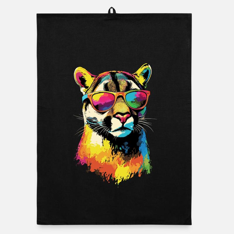 Panthère léopard gros chat mignon gros chat chats Torchon bio