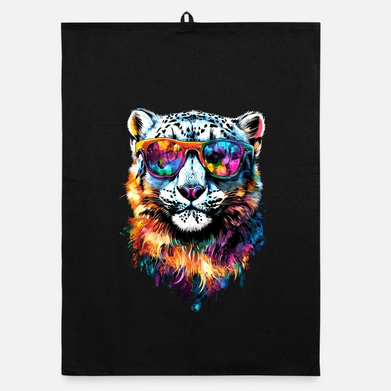 Snow Leopard Panther Big Cat Big Cat Leopard Organic dish towel