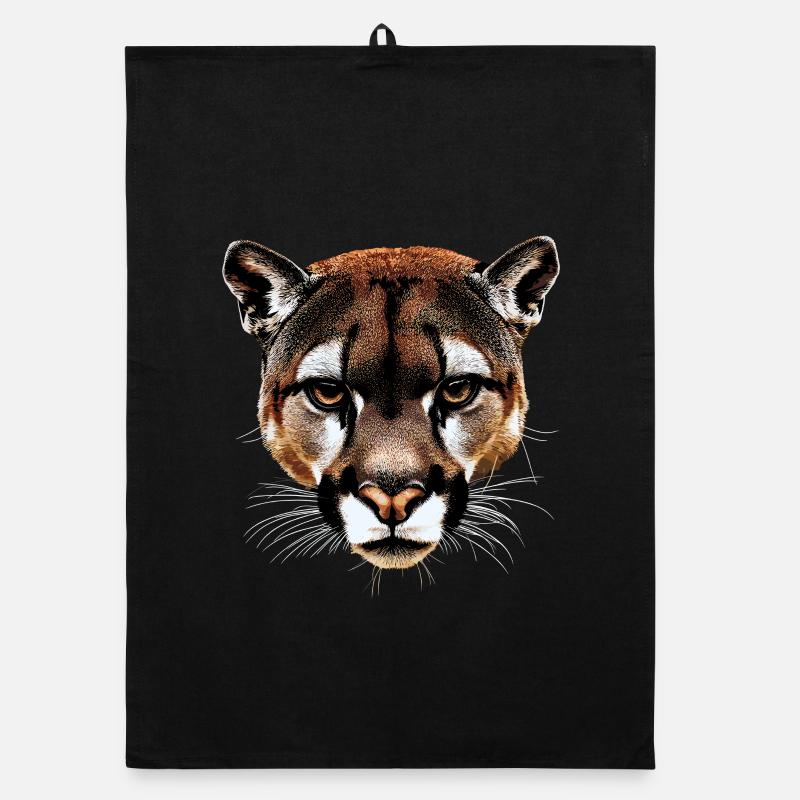 Panther Leopard Raubkatze Süße Großkatze Katzen - Organic Geschirrtuch - Schwarz