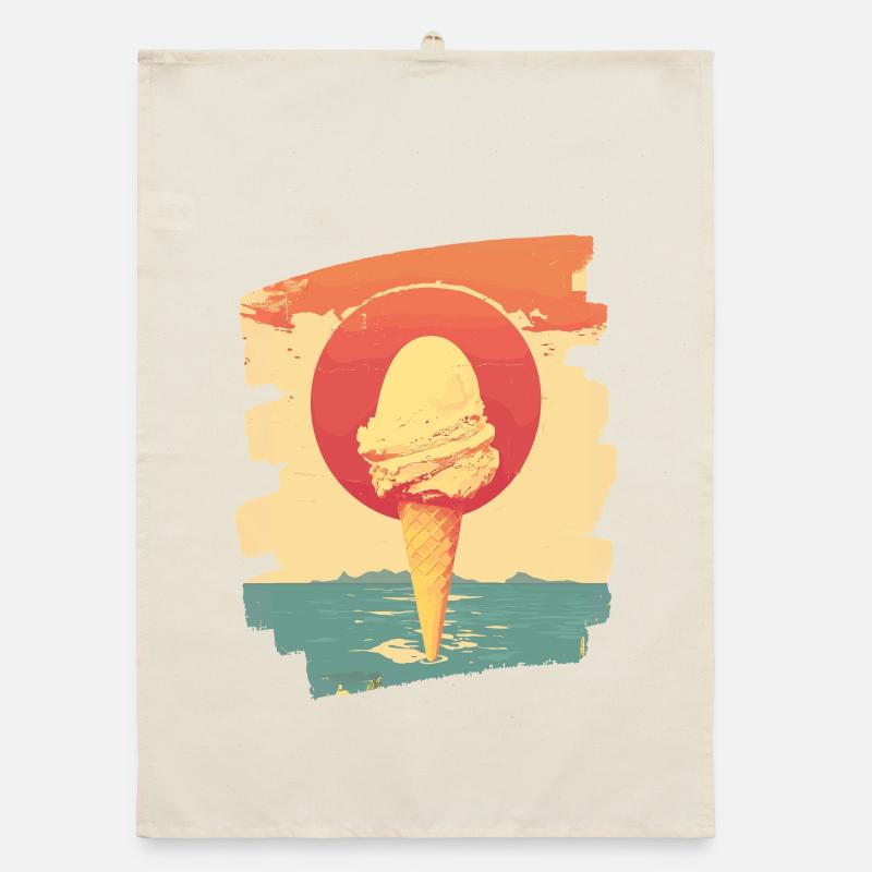 Eis und Eiscreme Kugel Organic Geschirrtuch