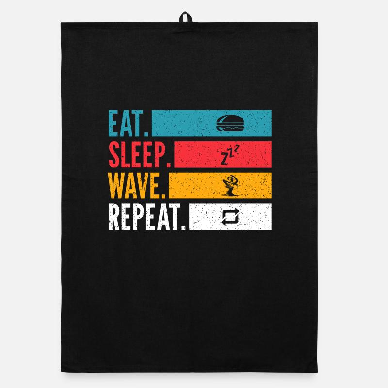 Manger dormir Wave Répéter la danse Design Torchon bio