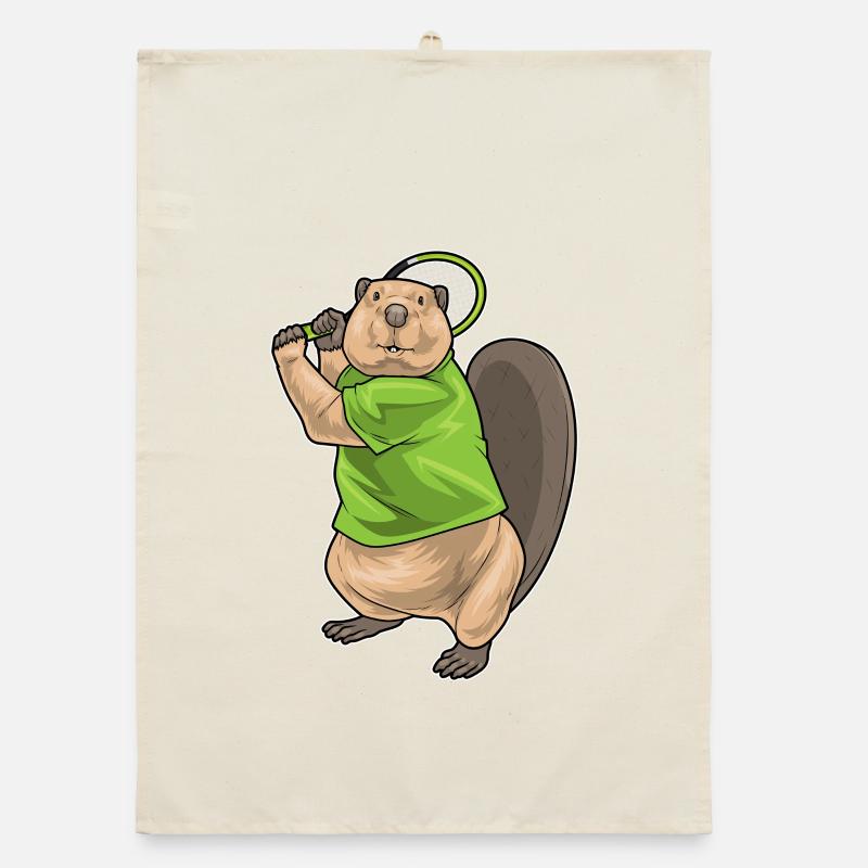 Beaver Tennis Rackets Organic dish towel