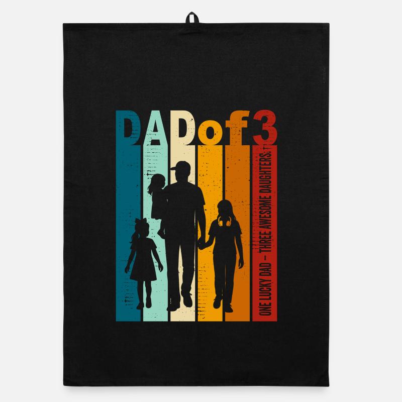 Dad & 3 Daughters Gift Design Father's Day Organic dish towel