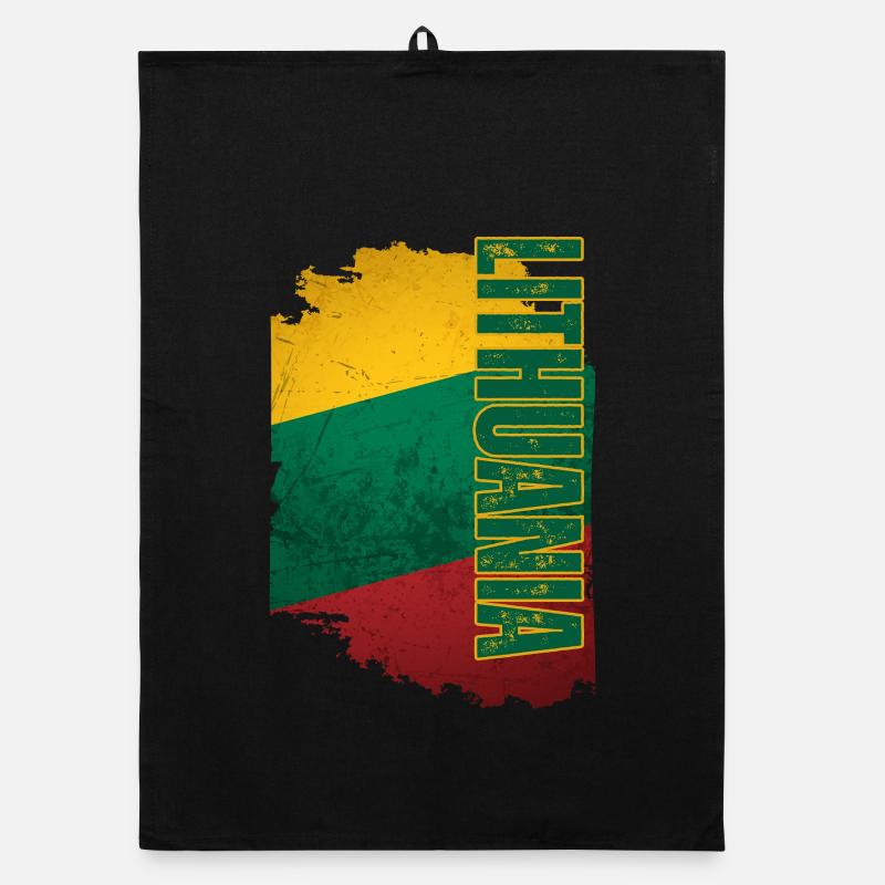 Vertical Lithuanian flag, Lithuanian pride Organic dish towel