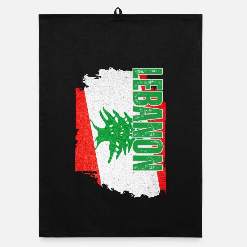 Vertikale Libanon-Flagge, Ich liebe den Libanon Organic Geschirrtuch