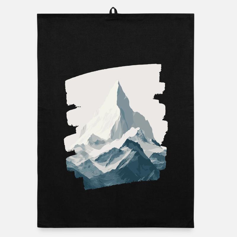 Berge Klettern Kletterer Wandern - Organic Geschirrtuch - Schwarz