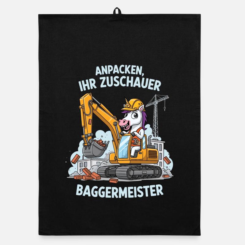 Einhorn Baggermeister Organic Geschirrtuch