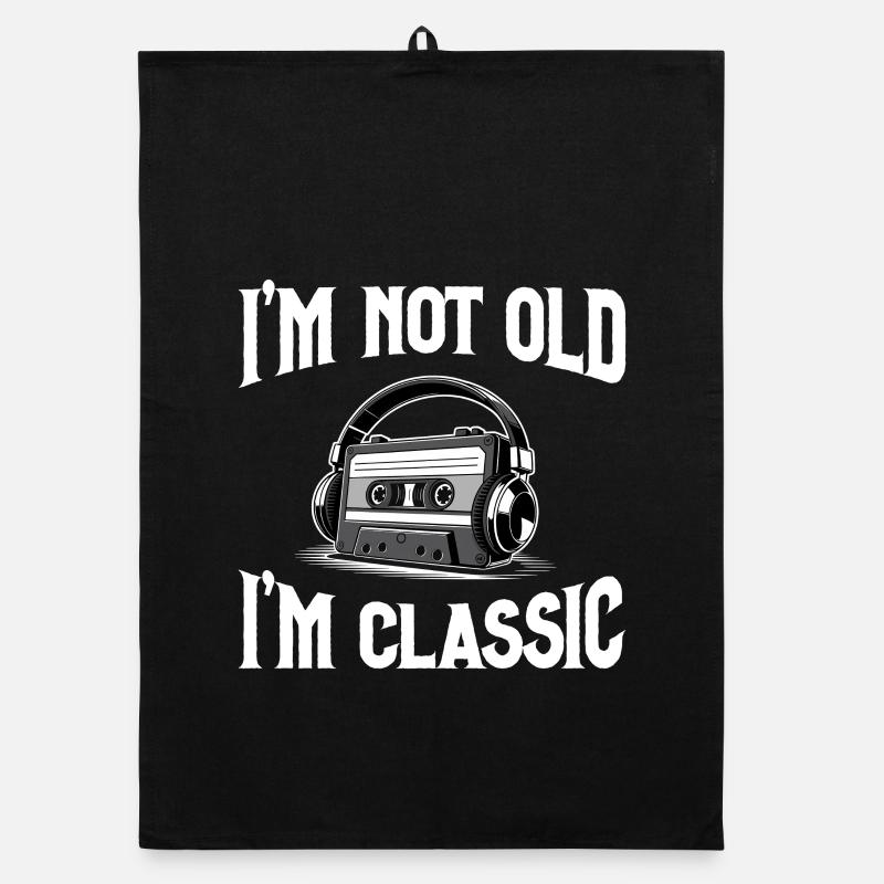 I'm Not Old – I'm Classic Cassette Player Organic dish towel