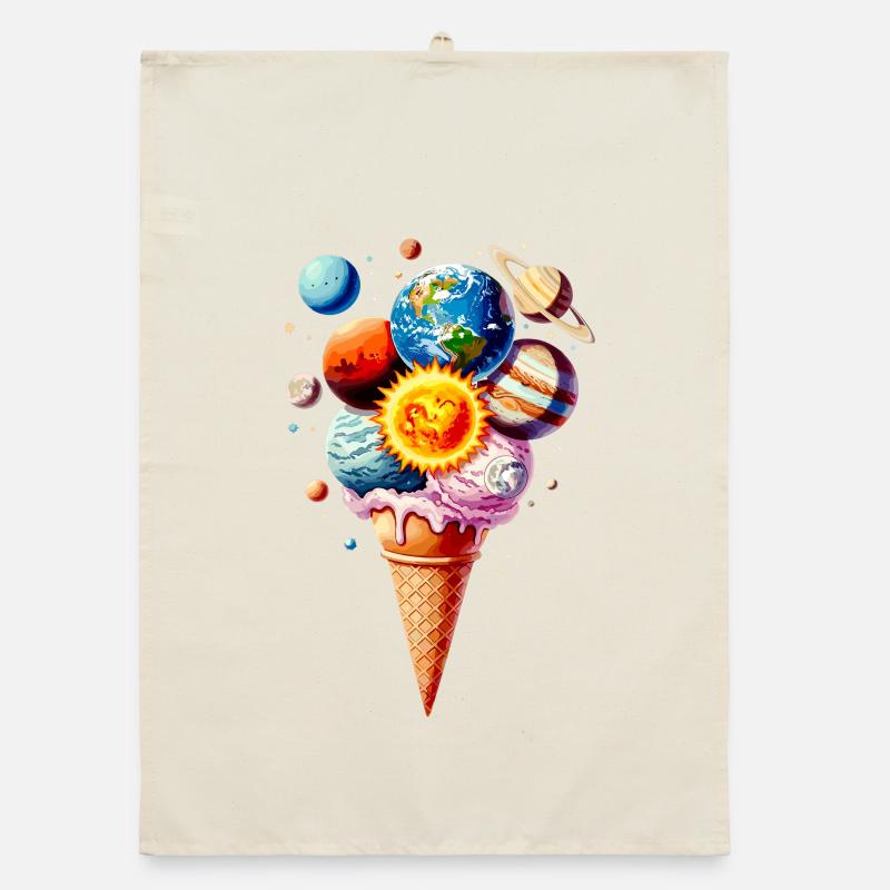 Planeten Eiscreme Waffel Eis Organic Geschirrtuch