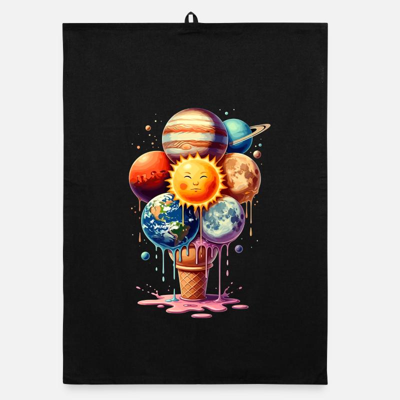 Cream Planet Waffle Système solaire de crème glacée Torchon bio