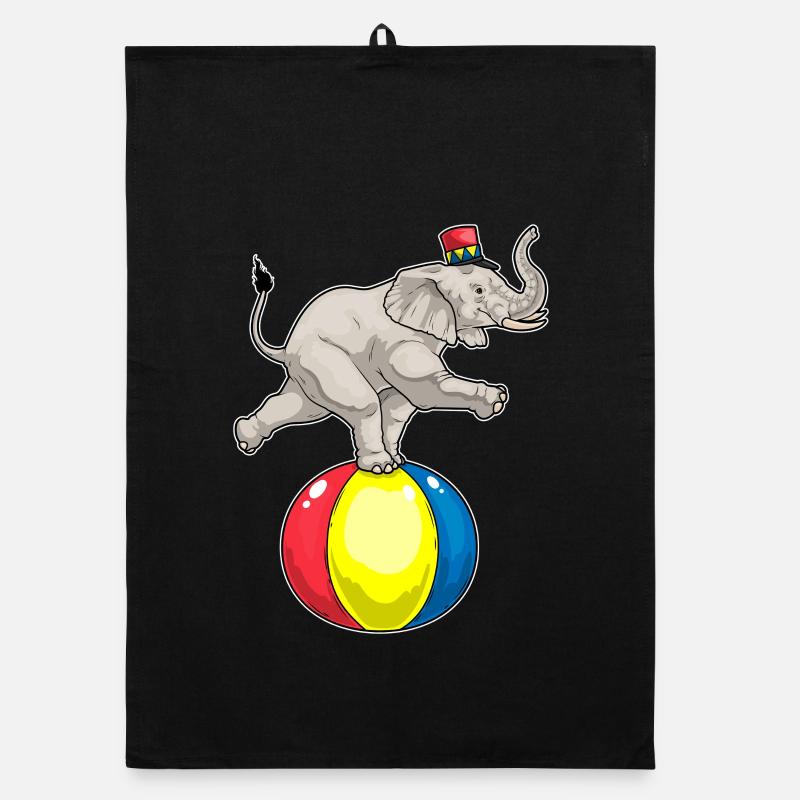 Bal de cirque d’éléphants Torchon bio