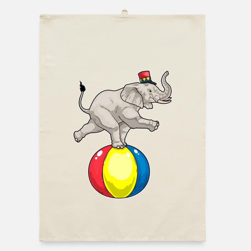 Elephant Circus Ball Organic dish towel