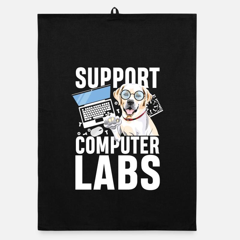 Support computer labs - Organic Geschirrtuch - Schwarz