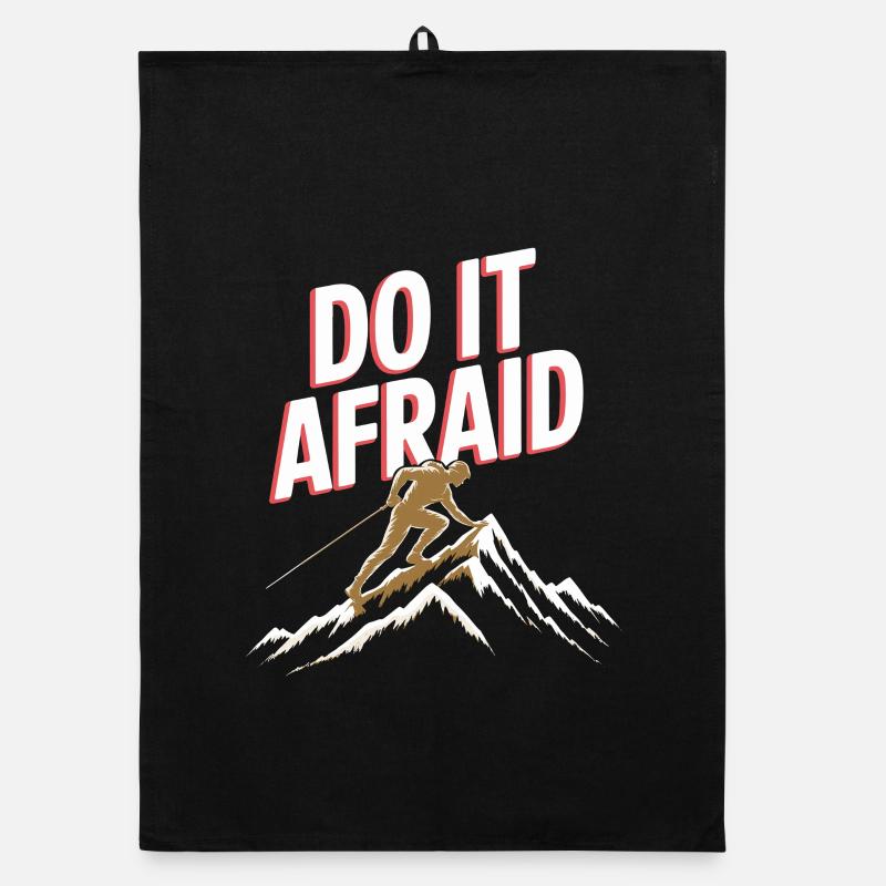 Do It Afraid Mut Weiterentwicklung Motivation Organic Geschirrtuch