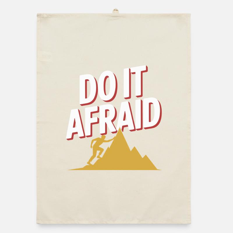 Do It Afraid Courage Development Motivation Organic dish towel