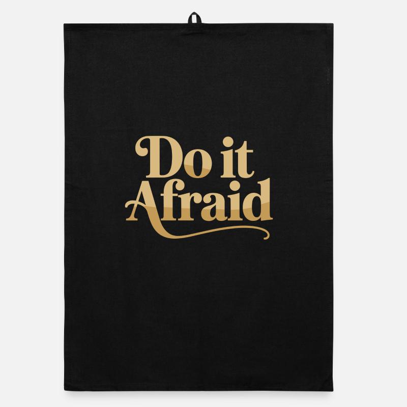 Do It Afraid Courage Development Motivation Organic dish towel