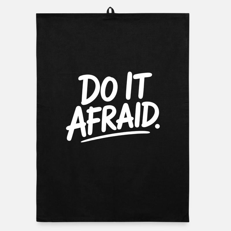 Do It Afraid Mut Weiterentwicklung Motivation Organic Geschirrtuch