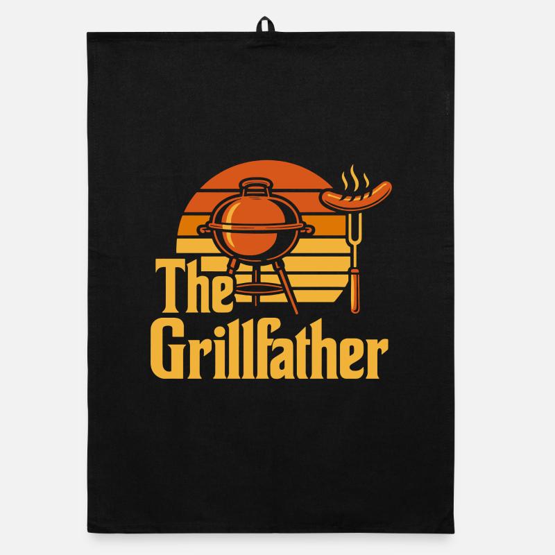 Le Grillfather – BBQ Fire & Meat - Torchon bio - noir