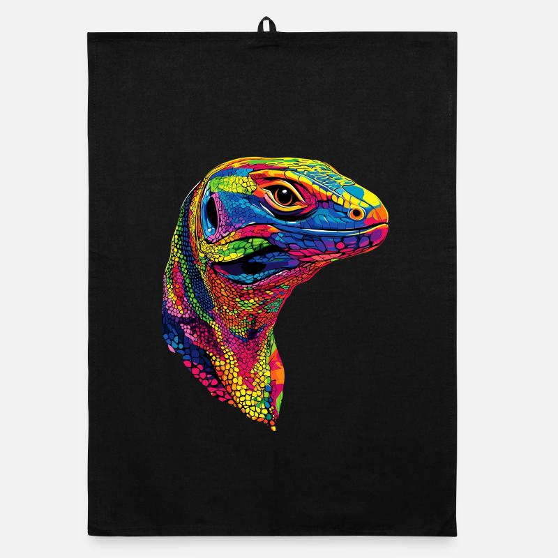 Waran Echse Reptil Komodowaran Bindenwaran Lizard Organic Geschirrtuch
