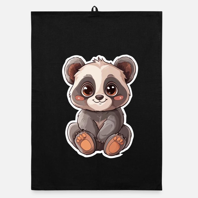 Ours panda mignon Torchon bio