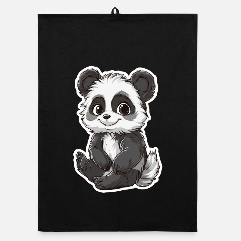 Ours panda mignon Torchon bio