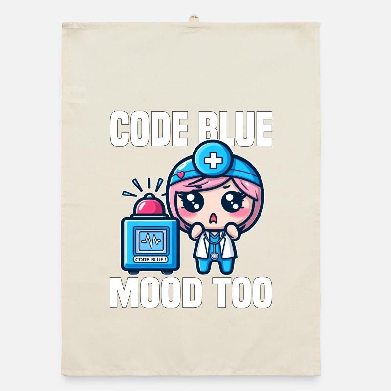 CODE BLUE, MOOD TOO - CADEAU MÉDECIN Torchon bio