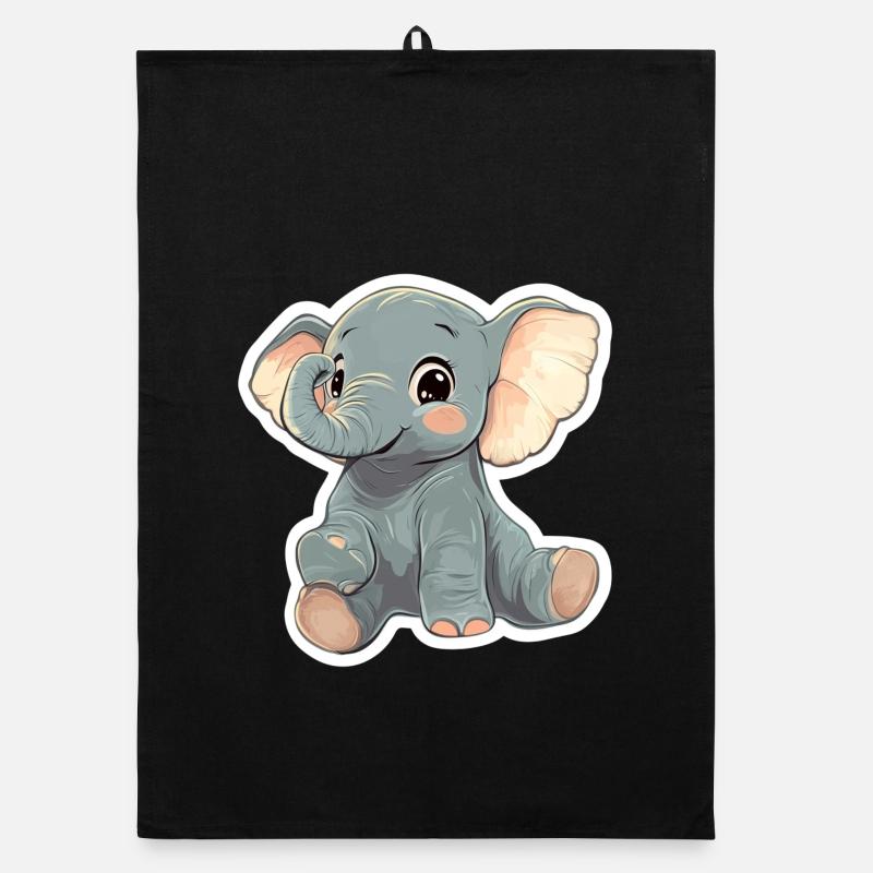 Cute elephant – gift idea for animal lovers Organic dish towel