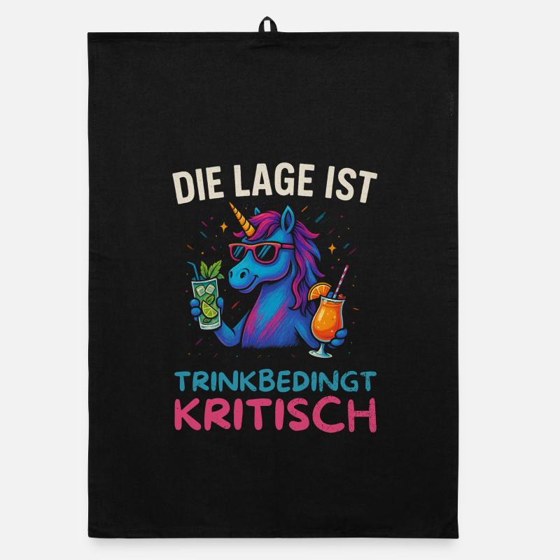 Funny Drinker Design Unicorn Organic dish towel
