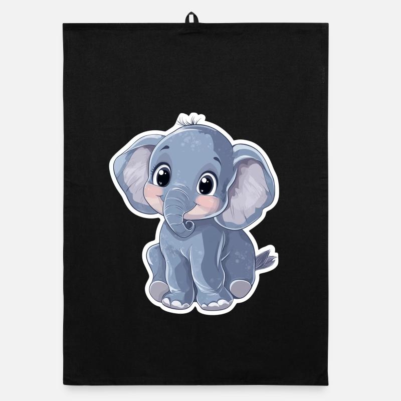 Cute elephant – gift idea for animal lovers Organic dish towel