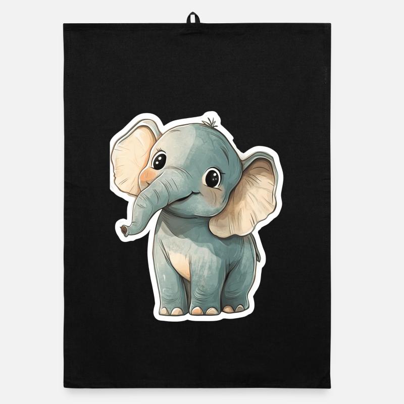 Cute elephant – gift idea for animal lovers Organic dish towel