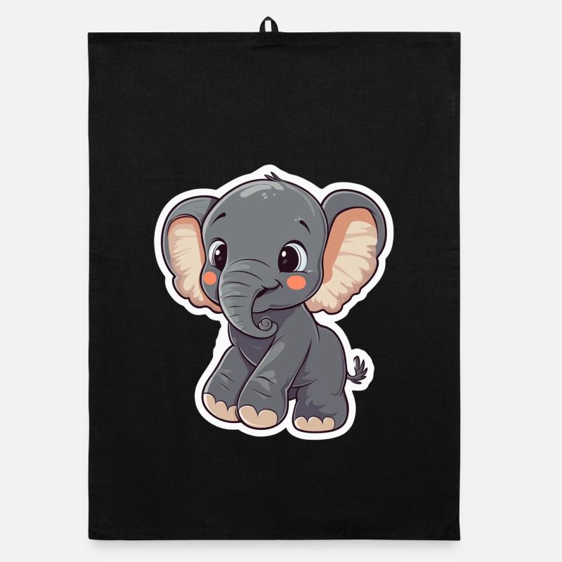 Cute elephant – gift idea for animal lovers Organic dish towel