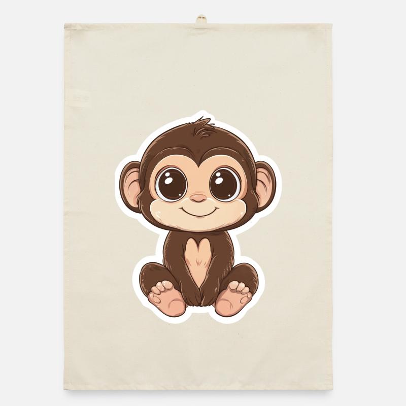 Monkey Cute Monkey Gift for Monkey Fans Organic dish towel