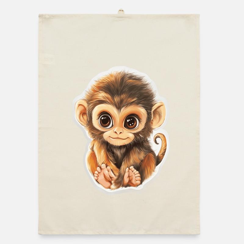 Monkey Cute Monkey Gift for Monkey Fans Organic dish towel