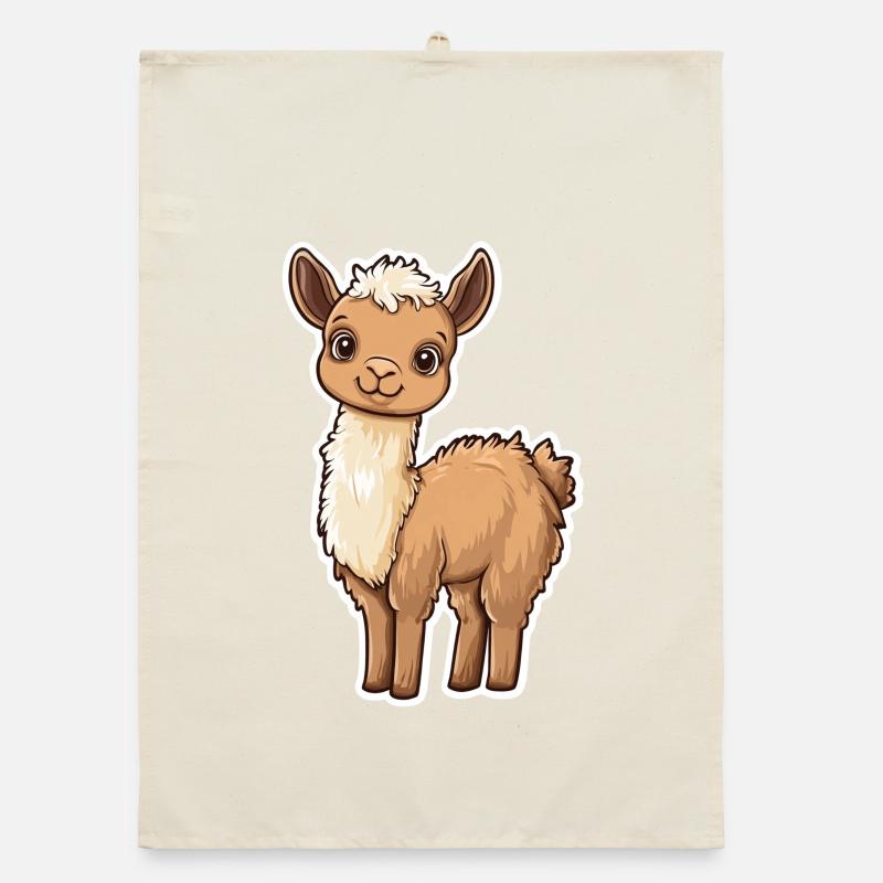 Llama Alpaca Llama Animal Gift Organic dish towel