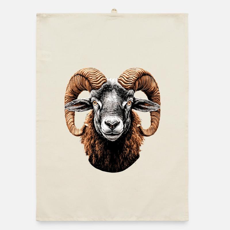 Aries mouflon Aries Wild Sheep Male Sheep Organic dish towel