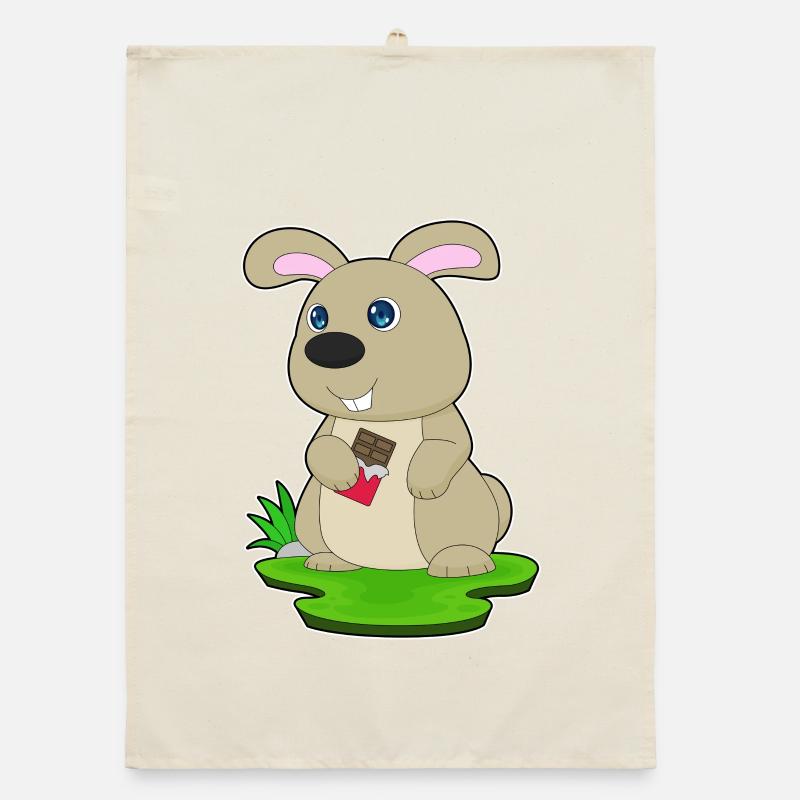 Bunny Chocolate Bar Organic dish towel