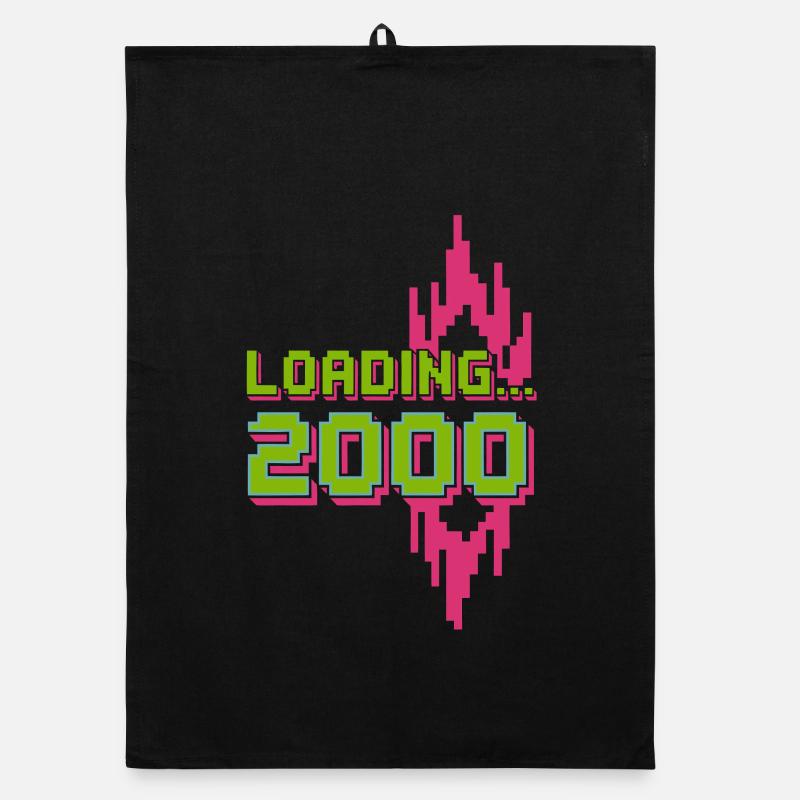 Retro Pixel Loading 2000 Design Organic Geschirrtuch