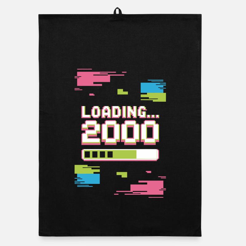 Retro Loading 2000 Pixel Organic Geschirrtuch