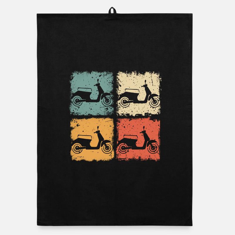 Vintage Scooter Moped For Scooter Driver Organic dish towel