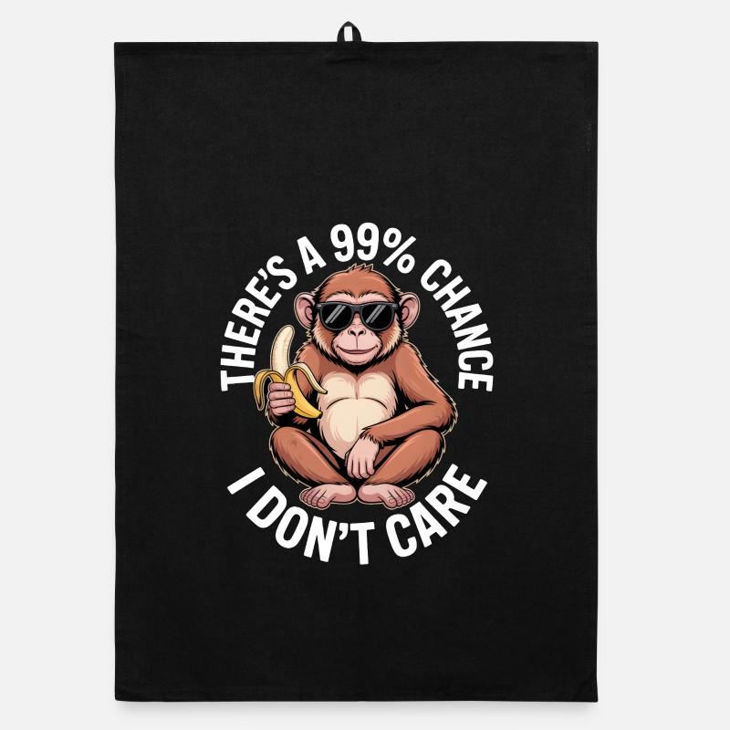 Es besteht eine 99%ige Chance, dass es mir egal ist - Organic Geschirrtuch - Schwarz